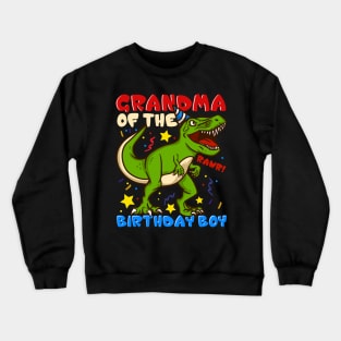 Grandma Of The Birthday Boy - Prehistoric Granny Crewneck Sweatshirt